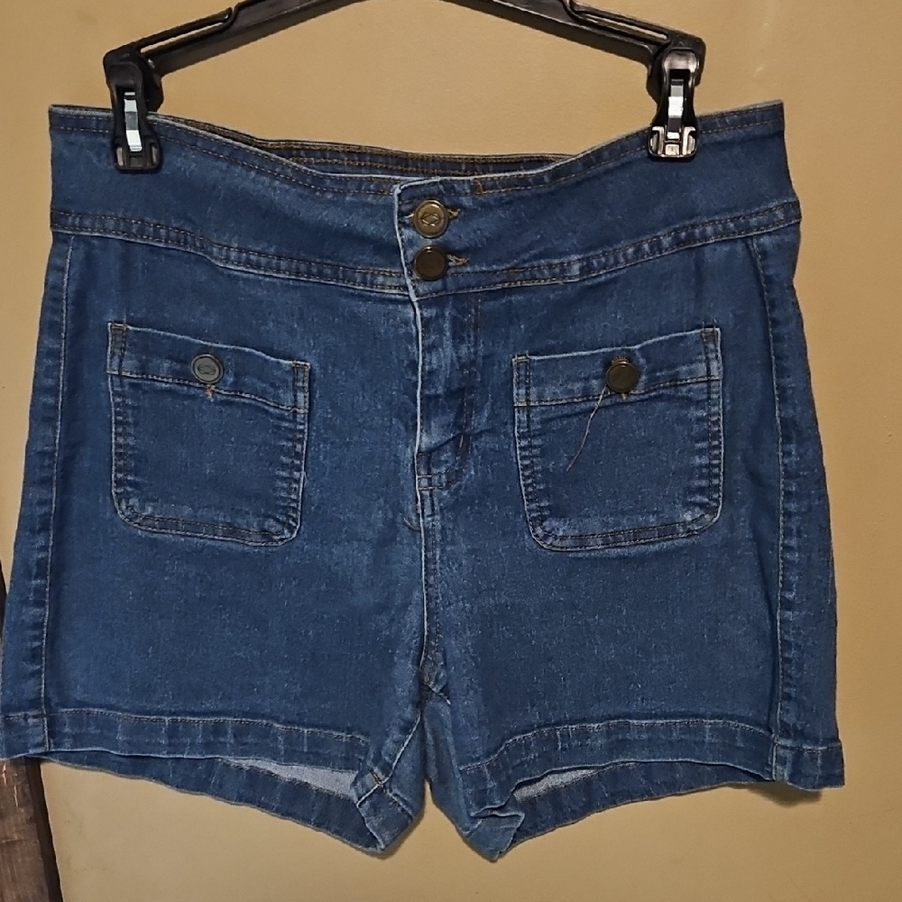 One 5 One Dark Blue Jean Shorts